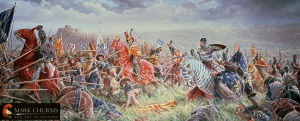 Картина средневекового сражения, дающая ясное представление о том, как могли бы выглядеть битвы в самой цивилизованной части запада Хайборийского мира